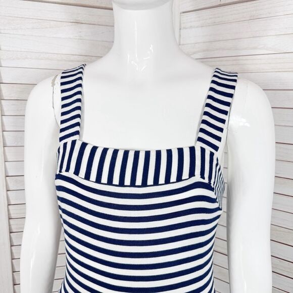 Loft Nautical Stripes Knit Maxi Sundress Sleeveless Blue White XS - Picture 6 of 13